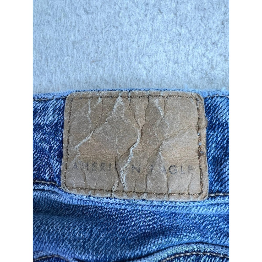 American Eagle Mom Jeans Womens 14 Blue Medium Wash High Rise Stretch Denim - Picture 3 of 14
